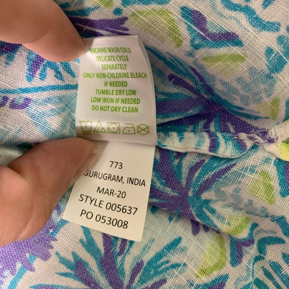 Lilly Pulitzer | Colourful Linen Ocean Cove Tunic Top “Private Island” - Medium - Picture 7 of 7